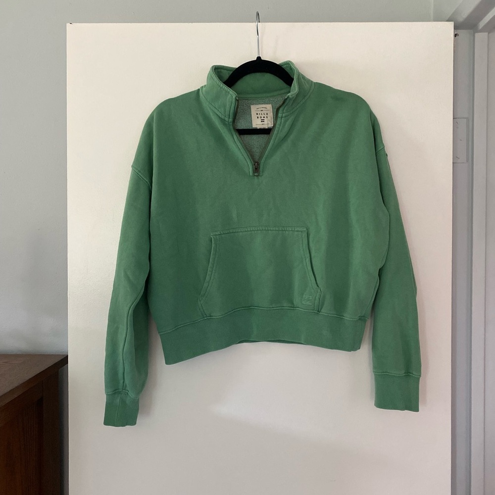 Billabong Mint Green Quarter-Zip Pullover